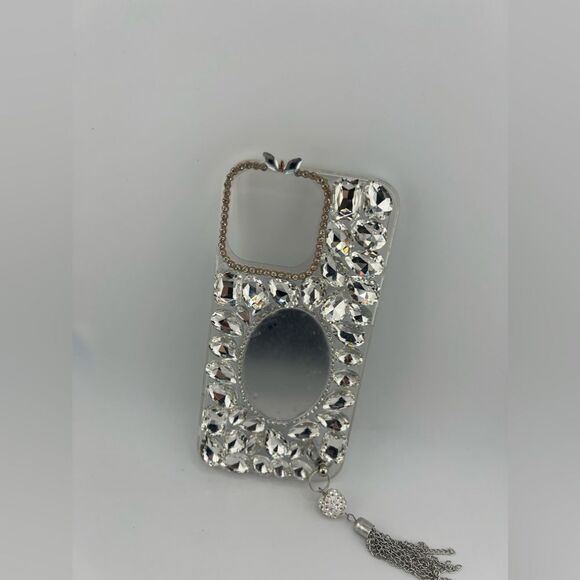 Crystal Glam Mirror Case with Rhinestones for iPhone 16 Pro Max - Picture 4 of 6
